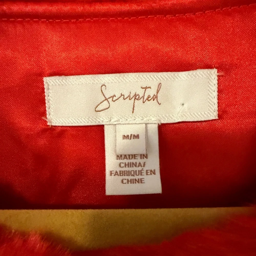 [SCRIPTED] Tiered Faux Fur Jacket in Brilliant Poppy - Picture 6 of 12